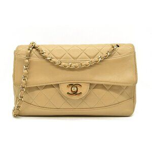 CHANEL Quilted CC Single Flap Shoulder Bag Matelasse Leather Chain